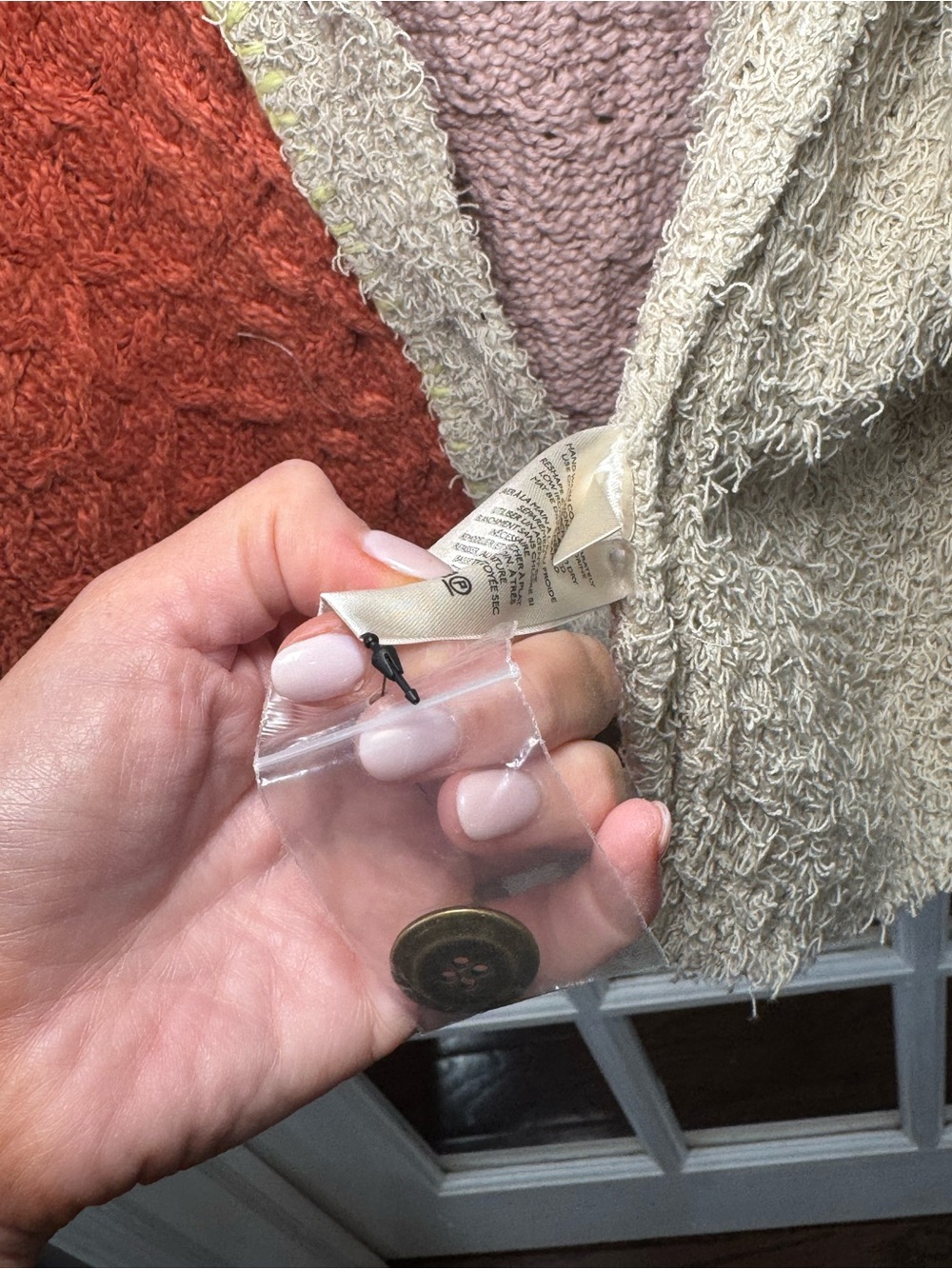 🥥🍊🌺 Free People LIGHTHOUSE cardigan/sweater in Clay Combo NWT 🌺🍊🥥 - Picture 6 of 8